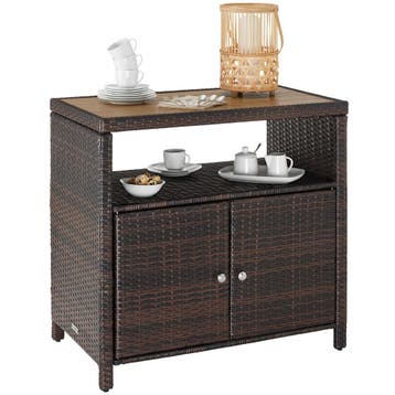 Wicker tuinkast Monscia, WPC-lamellen in houtlook - bruin, Tuin en Terras, Verzenden, Nieuw