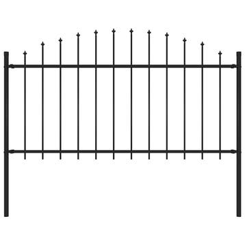 vidaXL Tuinhek Woerden met speerpunt staal 170x150 cm zwart, Verzenden, Nieuw, IJzer, Minder dan 1 meter