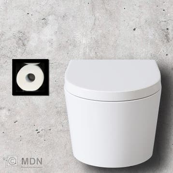 Inbouw reserve toilet rolhouder zwart rvs voor 6 closet roll, Verzenden, Nieuw