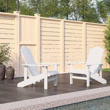 vidaXL Tuinstoelen 2 st Adirondack HDPE wit, Verzenden, Nieuw