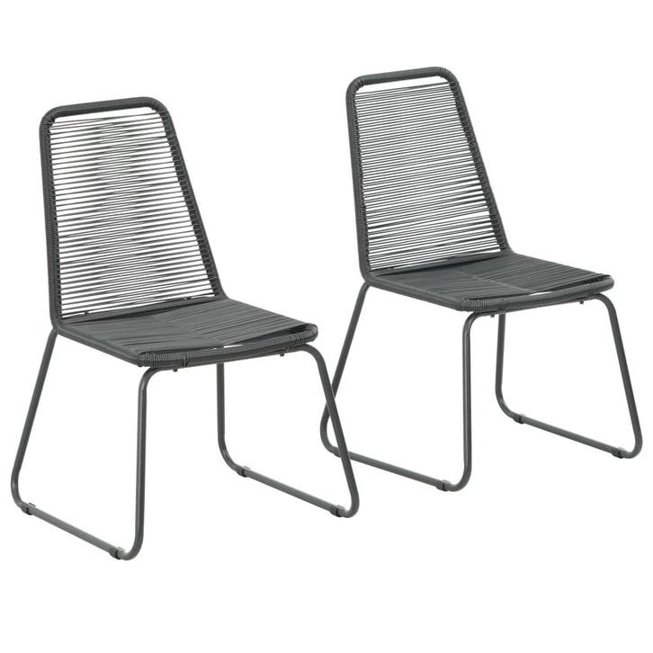 vidaXL Tuinstoelen 2 st poly rattan zwart, Tuin en Terras, Tuinstoelen, Nieuw, Rotan, Verzenden