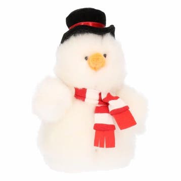 Pluche sneeuwpop knuffel - 14 cm - winter decoratie, Verzenden, Nieuw