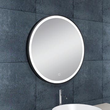 Maro spiegel 600mm rond + Led matzwart, Verzenden, Nieuw