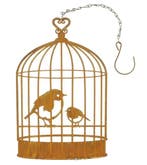 Hanger vogelkooi roest metaal 28 cm hoog, Verzenden, Nieuw