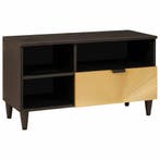 vidaXL TV-kast met lade Zwart en Goud 80 x 33 x 46 cm, Huis en Inrichting, Woonaccessoires | Cd- en Dvd-rekken, Verzenden, Nieuw