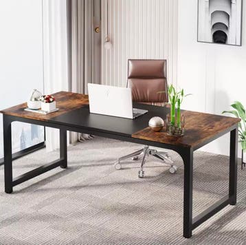 Groot Bureau 120x60cm – Wit / Vintage Bruin / Vintage Grijs, Verzenden, Nieuw