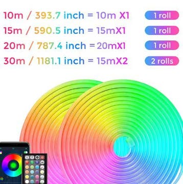 Flexibele RGB LED Neon Lichtslang  App amp;Afstandsbediening, Verzenden, Nieuw