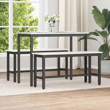 vidaXL Eetbank Wit 100 x 32,5 x 49 cm Massief grenenhout, Verzenden, Nieuw
