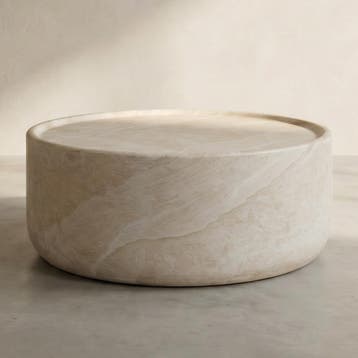 *WOONWINKEL* Salontafel Beige Steen Rond, Huis en Inrichting, Tafels | Salontafels, Verzenden, Nieuw