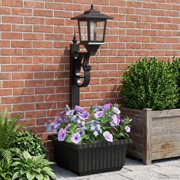 vidaXL Bollard Light met Plantenbak Zwart 29 x 28 x 74 cm, Verzenden, Nieuw