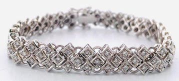 Armband - 18 karaat Witgoud Diamant (Natuurlijk), Nieuw