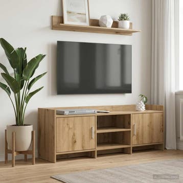 vidaXL TV-kast 130 x 33 x 47 cm Artisanaal eiken Bewerkt, Minder dan 50 cm, Verzenden, Nieuw, Minder dan 100 cm