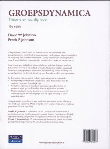 Groepsdynamica, theorie en vaardigheden, 10e editie, Boeken, Verzenden, Gelezen, David Johnson