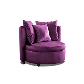 Fauteuil Lellens - fauteuils - Paars, Nieuw, Stof