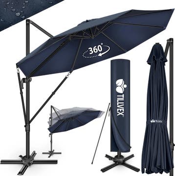 Zweefparasol - Tuinparasol - Parasol 300 cm - Met voet - Met, Verzenden, Zo goed als nieuw