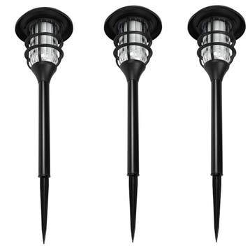 Benson Set van 3 tuinlampen - solar LED - vlameffect - ø..., Ophalen of Verzenden, Nieuw