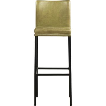 Set van 6 Leren barkruk Break hoog - Vintage Olive, Ophalen of Verzenden, Nieuw, Leer