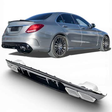 Diffuser + Uitlaatstukken (chrome) C63 geschikt voor