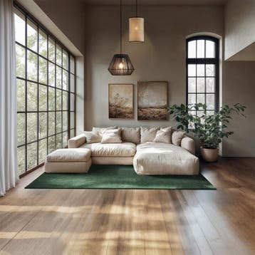 Kortpolig vloerkleed Soft Zone - 140 x 200 cm, groen, Verzenden, Nieuw