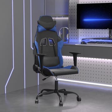 vidaXL Gamestoel kunstleer zwart en blauw, Verzenden, Nieuw, Blauw