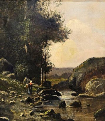 Adolphe Rouargue (1810–1884) – NO RESERVE - Paysage fluvial