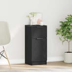 vidaXL Dressoir met lade Zwart Eiken 30 x 30 x 70 cm Bewerkt, Verzenden, Nieuw, Overige houtsoorten, Minder dan 50 cm