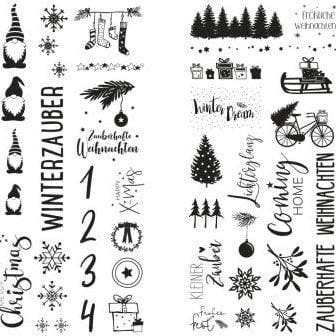Transferfolie Winter Christmas kaarsen set 2 vellen, Ophalen of Verzenden, Nieuw