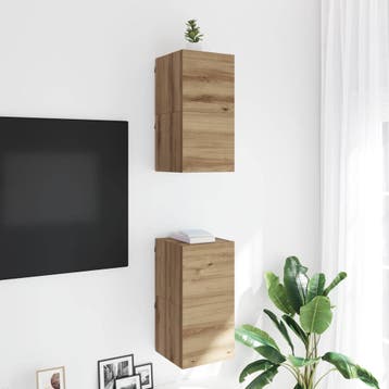 vidaXL Wandgemonteerde TV-kast Artisanaal eiken Bewerkt hout, Minder dan 50 cm, Verzenden, Nieuw, Minder dan 100 cm