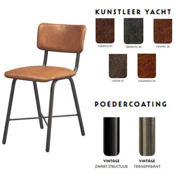 Stoel vintage met kruisonderstel rug en zitting volledig, Ophalen of Verzenden