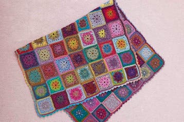 Haakpatroon Deken met granny squares in Lang Yarns Mille C, Ophalen of Verzenden, Nieuw