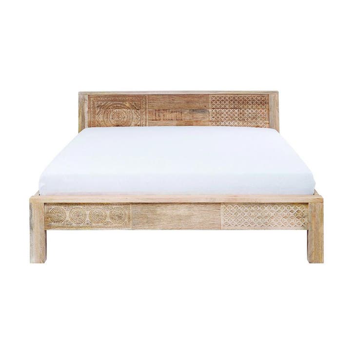 *WOONWINKEL* Kare Design Puro High Bed Masssief Mangohout 18, Huis en Inrichting, Slaapkamer | Bedden, Bruin, Nieuw, Verzenden