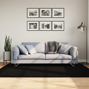 vidaXL Vloerkleed HUARTE laagpolig zacht wasbaar 140x200 cm, Verzenden, Nieuw, Zwart