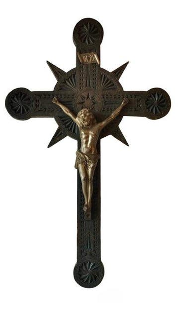 Crucifix - Hout, Metaal - 1930-1940 - 52 cm