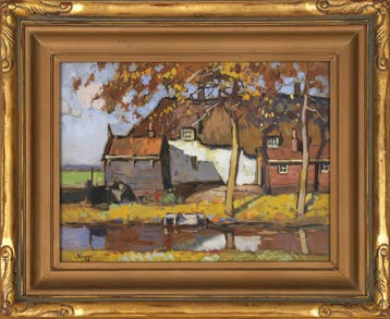 Ben Viegers (1886-1947), Zicht op huisje aan de waterkant