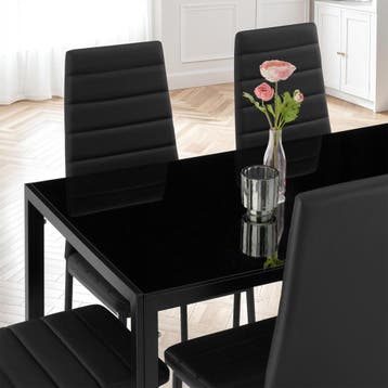 Eettafelset Brandenburg 6+1 - zwart/zwart, Verzenden, Nieuw