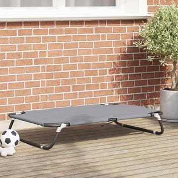 vidaXL Hondenbed 90 x 55 x 18 cm Staal Lichtgrijs, Verzenden, Nieuw