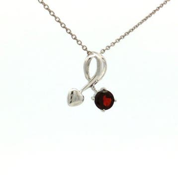 Zonder minimumprijs - Hanger Zilver - 0.60ct. tw. Granaat -