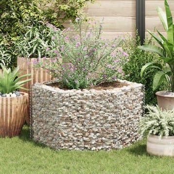 vidaXL Gabion plantenbak verhoogd zeshoekig 100x90x50 cm, 100 cm of meer, Verzenden, Nieuw, Metaal