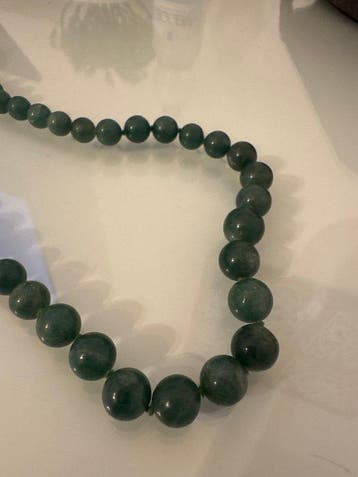 Zonder minimumprijs - Halsketting - 18 karaat Geel goud Jade, Nieuw