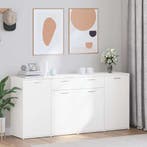 vidaXL Dressoir 160x36x75 cm bewerkt hout wit, Verzenden, 150 tot 200 cm, Nieuw, 25 tot 50 cm