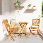 vidaXL Tuin Bistro Set 3 pcs Bruin Massief Acaciahout, Verzenden, Nieuw