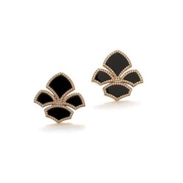 Oorbellen - 18 karaat Geel goud - Chatila Onyx & Diamond, Nieuw