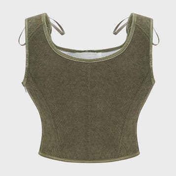 Vintage Corset Vest met Veter en Rits - Punk Goth Stijl, Verzenden