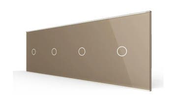 Design Touchscreen schakelaar | Goud 1+1+1+1 | Puls |, Ophalen of Verzenden, Nieuw, Schakelaar