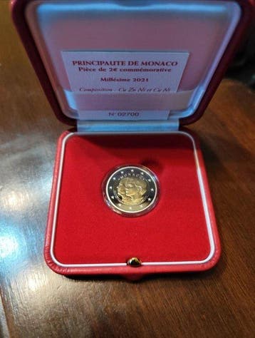 Monaco. 2 Euro 2021 10 Ans du Mariage Princier Proof