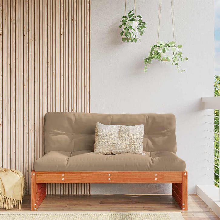 vidaXL Tuin Midden Sofa Massief grenenhout Wasbruin, Tuin en Terras, Tuinsets en Loungesets, Nieuw, Verzenden