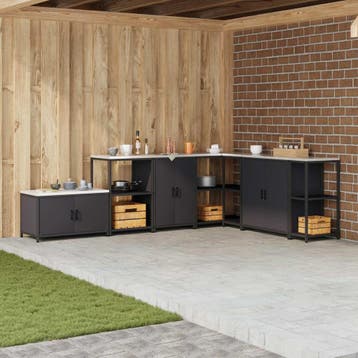 Keukenkast HATTEM Zwart 60cm | Retourdeal 35% Korting, Zwart, Zo goed als nieuw, Minder dan 100 cm, 50 tot 75 cm