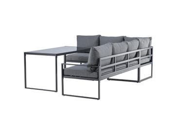 Hoek Lounge Diningset Daan Aluminium Zwart/Grijs The, Verzenden, Nieuw