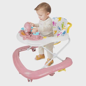 3-in-1 Opvouwbare Baby Walker met Zonnekap, Speelblad en 360, Verzenden, Nieuw
