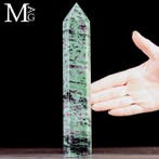 Kostbaar robijn-zoisietpunt - robijn in zoisiet - obelisk -, Antiek en Kunst